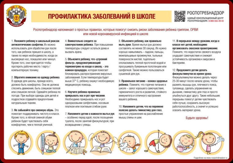 Простые правила для родителей школьников по профилактике гриппа, ОРВИ и новой коронавирусной инфекции (COVID-19)!.