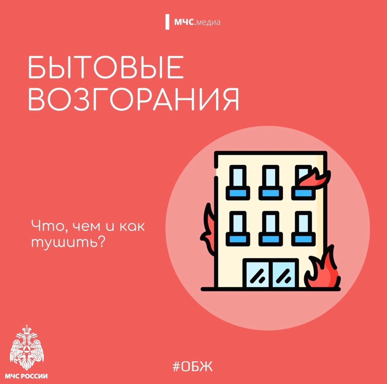 Бытовые возгорания. Что делать? Что нужно знать каждому, читайте в карточках..