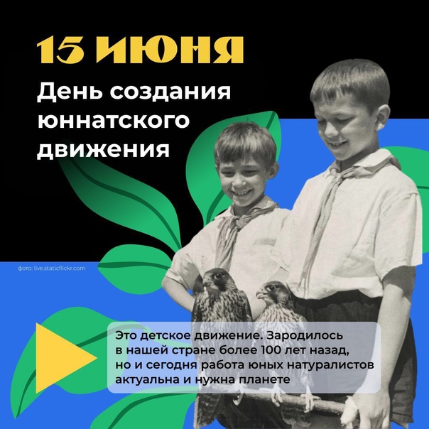 15 июня - день создания юннатского движения.