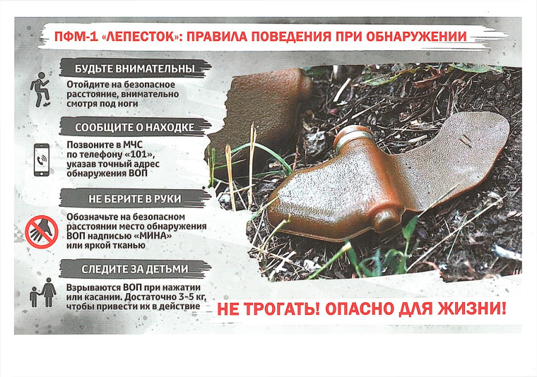 Правила поведения при обнаружении мин.